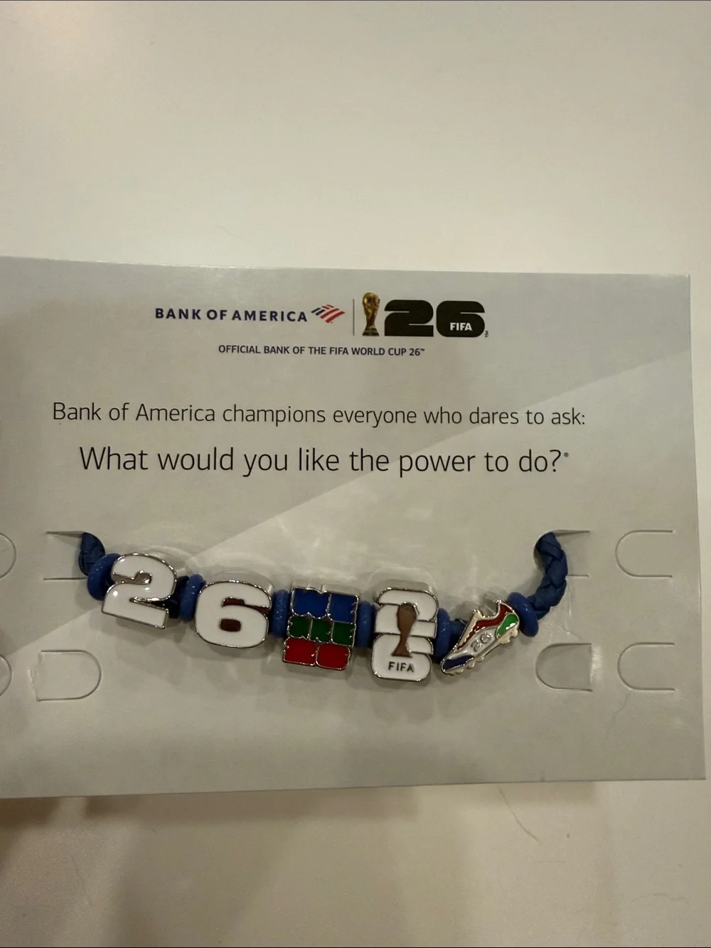 Exclusive Bank of America FIFA 26 Blue Braided Charm Bracelet
